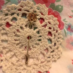 Gold rose monet pin